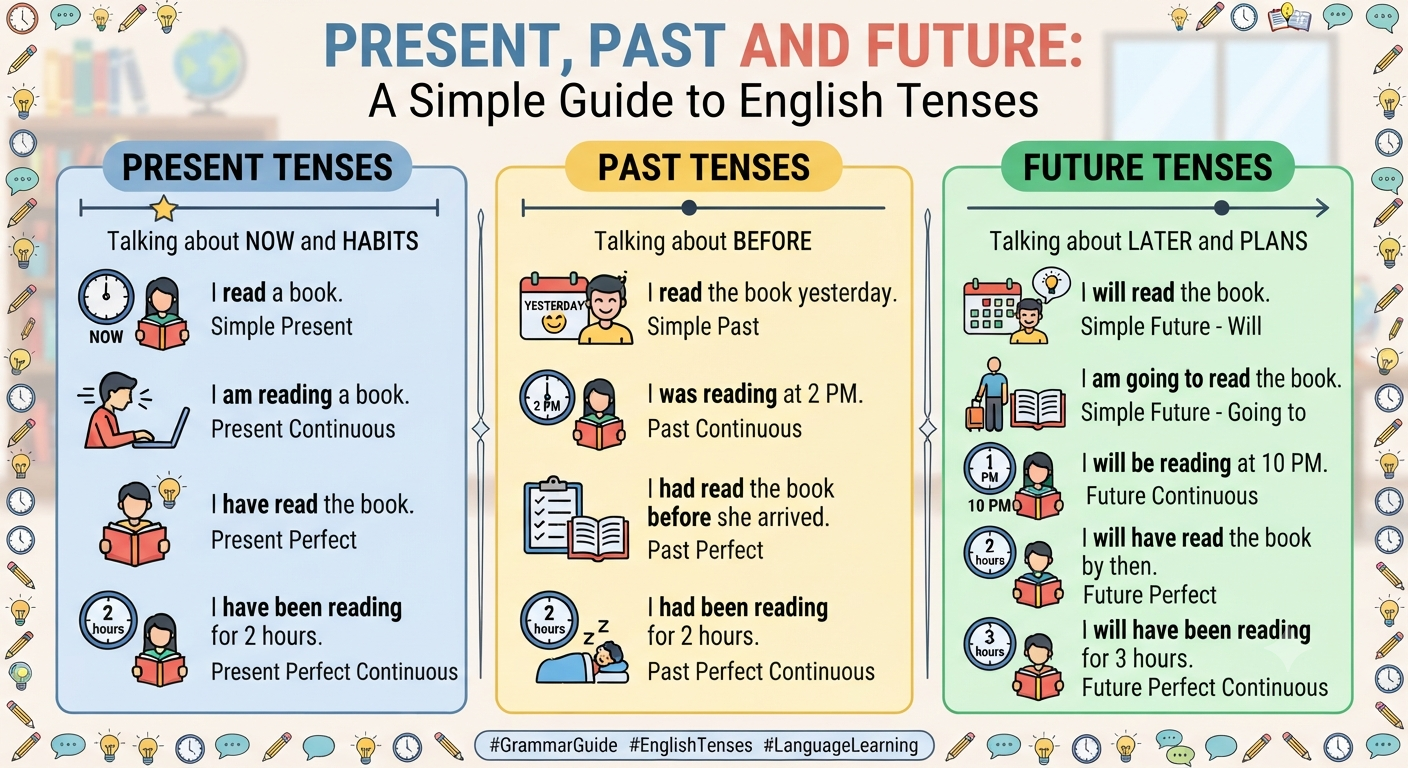 Present, Past and Future: A Simple Guide to English Tenses