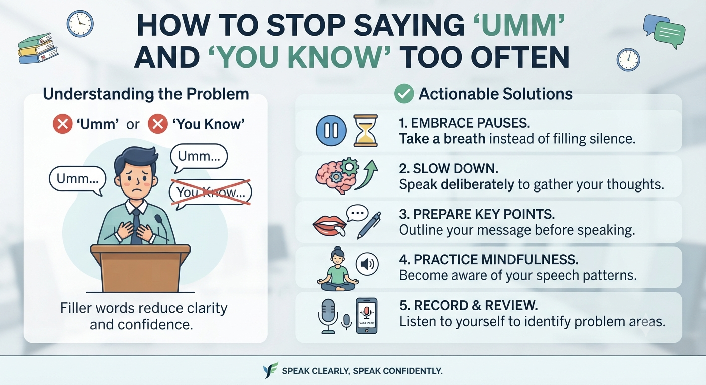 How to Stop Saying “Umm” and “You Know” Too Often
