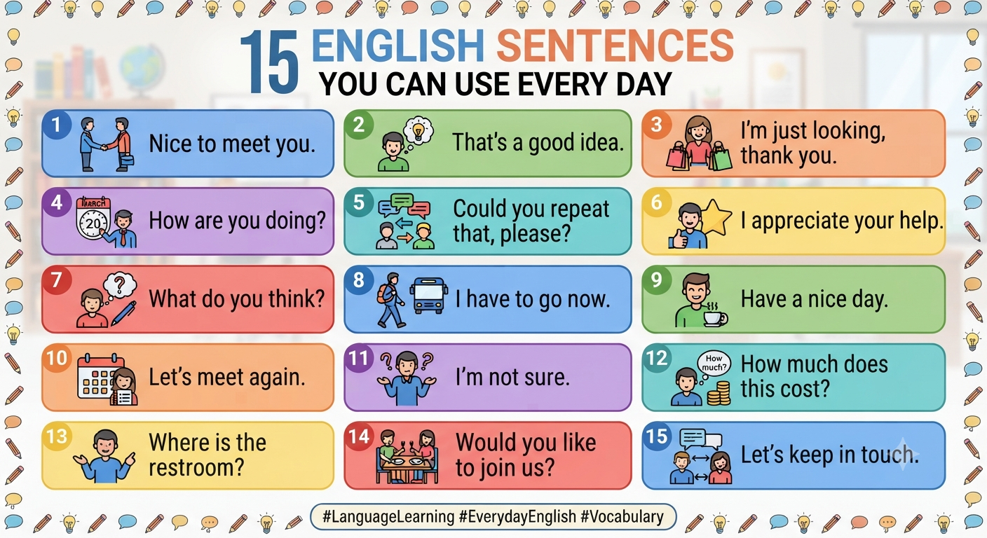 15 English Sentences You Can Use Every Day