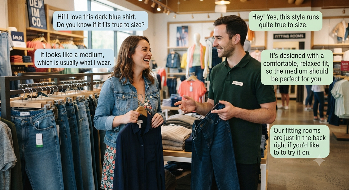 A Natural English Conversation at a Clothing Store